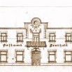 Návrh na fasádu průčelí poštovní budovy z roku 1939 - Fischer a Hollmann