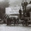 Dvojspřeží firmy Schmidt při přepravě varného kotle z nádraží do papíren (1912)