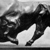 Schwantner Emil: Ein Rasender Büffel, dřevo, výška 29 cm, sokl 5cm, značeno na hraně soklu: Schwantner 1929. Muzeum Podkrkonoší Trutnov (foto z publikace „Das Riesengebirge 1933")