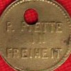 Mýtní známka firmy Piette - rub