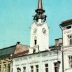 Oprava věže v roce 1966 na pohlednici vydané bývalými svobodskými obyvateli v Německu