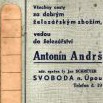 Desky na trhací kalendář ze železářství Andrš