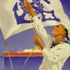 Námořní vlajka společnosti Lloyd Brémy, dobový plakát