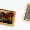 Vložené dobové známky a nálepka