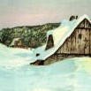 Soumrak na Pomezních Boudách - historická pohlednice