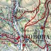 Kříž na výseku Semíkovy mapy z roku 1937