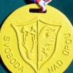 Líc porcelánové medaile z X. ročníku Krkonošského poháru ve stolním tenise