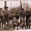 Zimní fotbalový turnaj KRPA - Zdeněk v předklonu uprostřed vlevo (začátek 60. let)