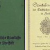 Desky a titulní stránka vkladní knížky svobodské městské spořitelny z roku 1925 