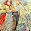 Žně – Adolf Petříček (historická pohlednice) 
