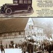 Reklama autosprávkárny když ještě nebyla Čapkova a hospoda paní Říčařové v době návštěvy ministra Zdeňka Nejedlého v létě 1945
