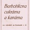 Inzerát Barboříkovy cukrárny z roku 1946