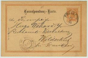 Adresní strana korespondenčního lístku z roku 1898
