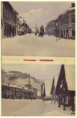 Zima ve Svobodě nad Úpou - historická pohlednice