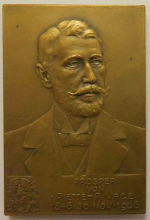 Bronzová oboustranná plaketa k 60. jubileu Prospera Piette Rivage