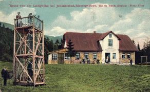 Rozhledna u Janské boudy - dobová pohlednice