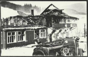 Hotel Zelený potok po požáru 1960 Hotel Zelený potok po požáru 1960