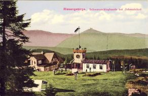 Černá bouda na Černé hoře - idylka na pohlednici 1916