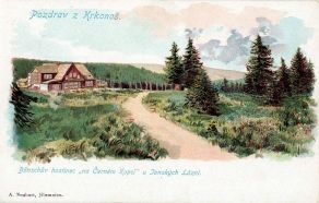 Černá bouda na Černé hoře - pohlednice ze začátku minulého století