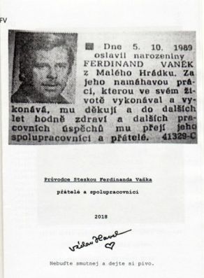 Průvodce Stezkou Ferdinanda Vaňka Průvodce Stezkou Ferdinanda Vaňka
