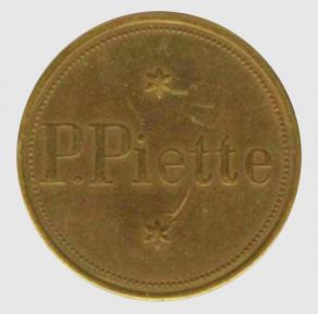 Účelová známka firmy Piette - avers